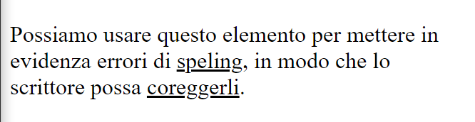 Esempio di tag u
