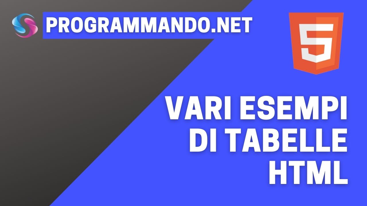 Vari esempi di tabelle HTML